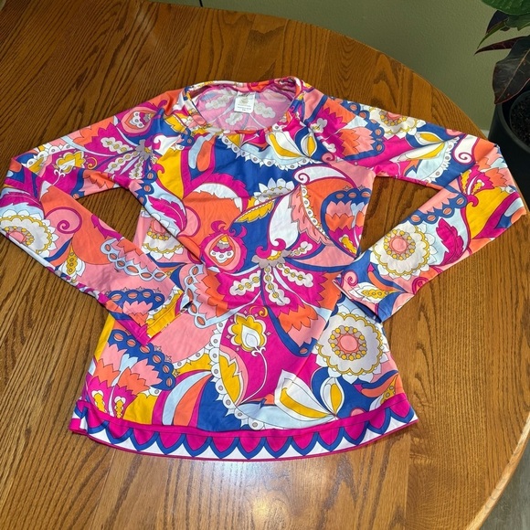 Trina Turk Sevilla Long Sleeve Rash Guard Size Medium - Picture 1 of 4